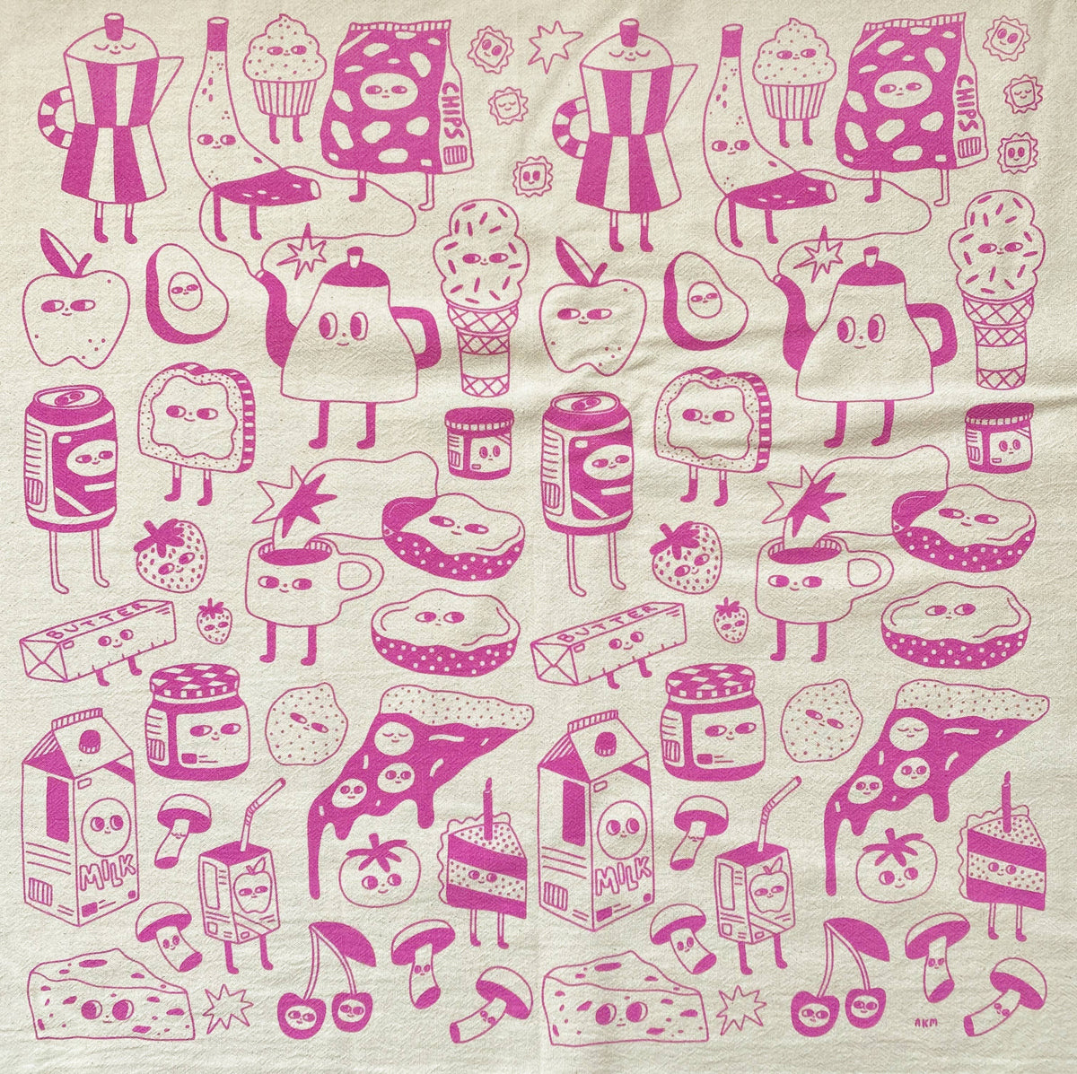 Tea towel - food friends